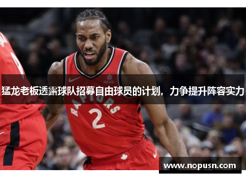 猛龙老板透露球队招募自由球员的计划，力争提升阵容实力